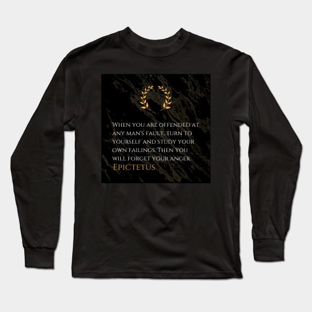 Inner Reflection: Epictetus's Antidote to Offense Long Sleeve T-Shirt by Dose of Philosophy